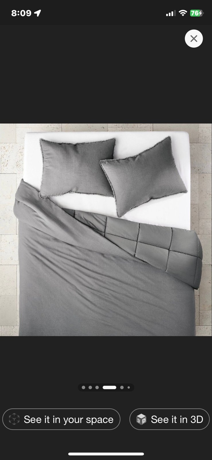 New Casaluna heavy weight linen blend comforter set F/Q