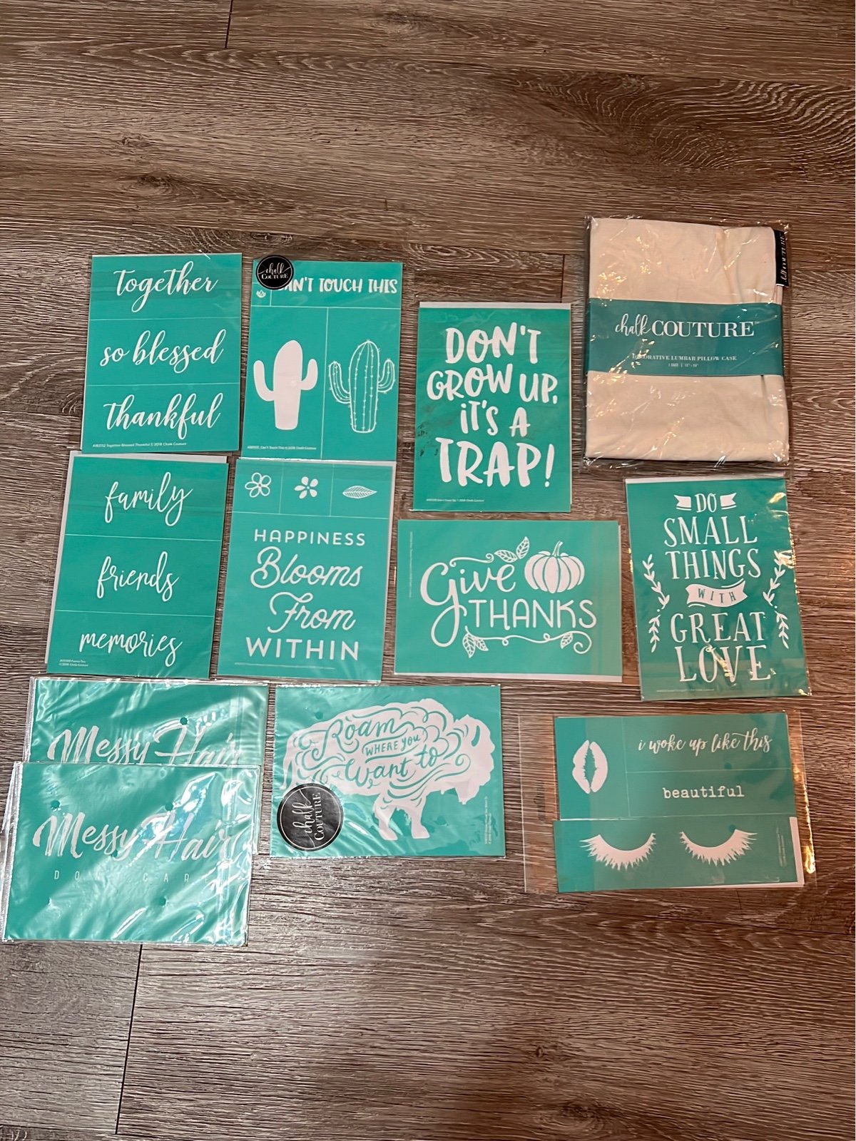 Chalk Couture transfers 5X7 and lumber pillow case