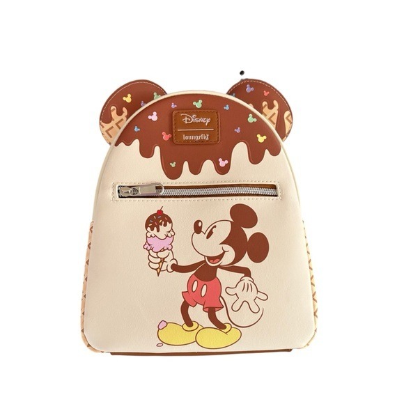 Loungefly Disney Mickey Mouse ice cream cone mini Backpack new
