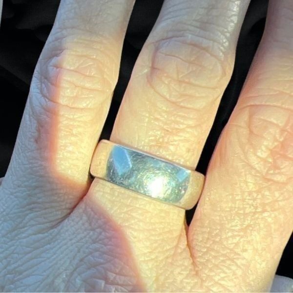 Vintage Wide Thick Silver Wedding Band Ring Size 9.5-10