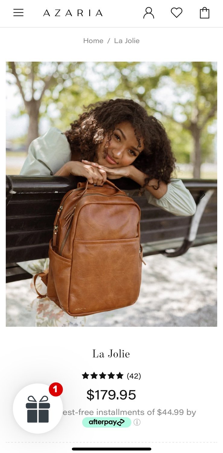 Azaria La Jolie Vegan Leather Diaper Bag Backpack