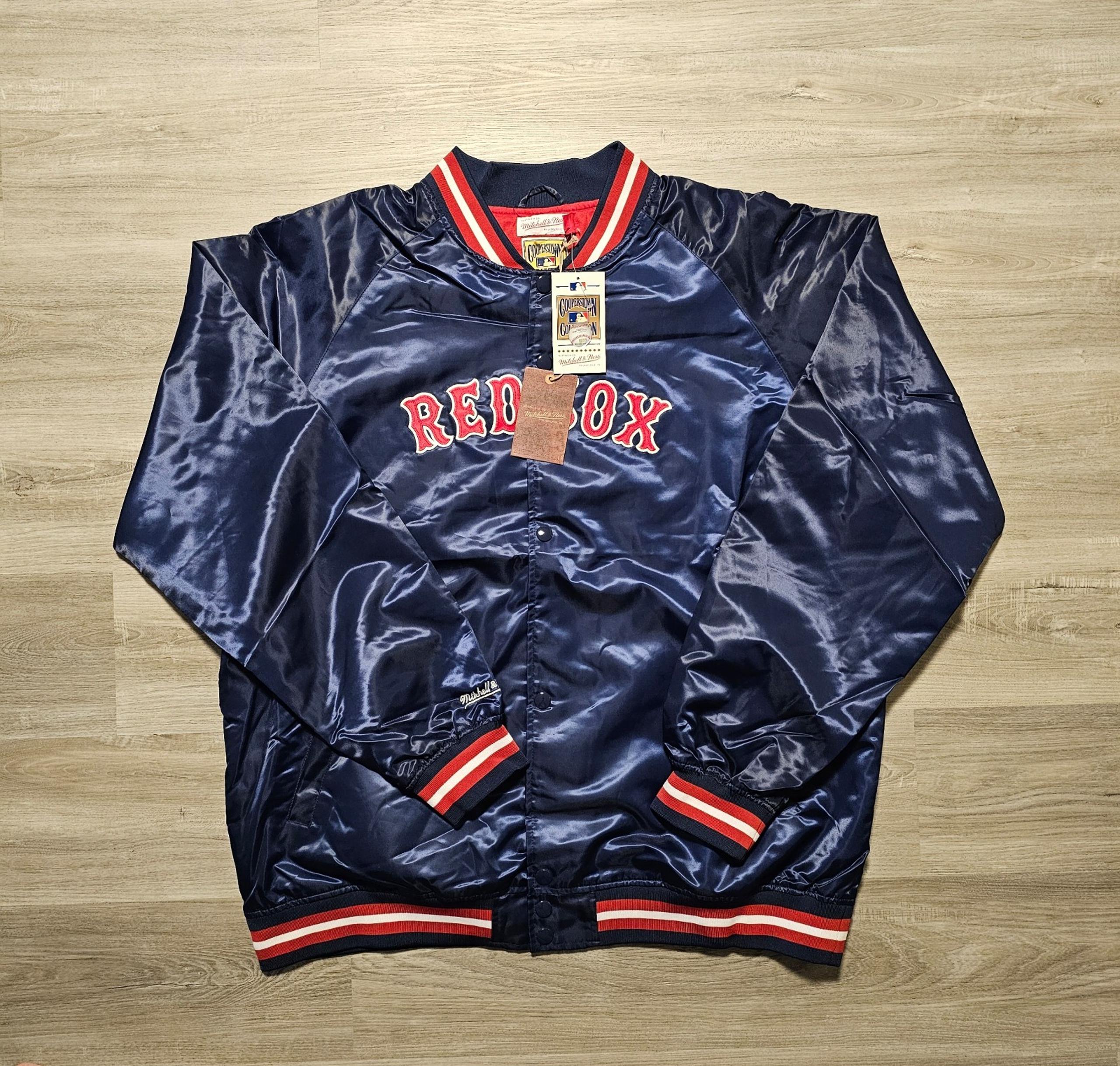 Mitchell &Ness Boston Red Sox Satin Jacket Blue Red Men's 3XLT NWT