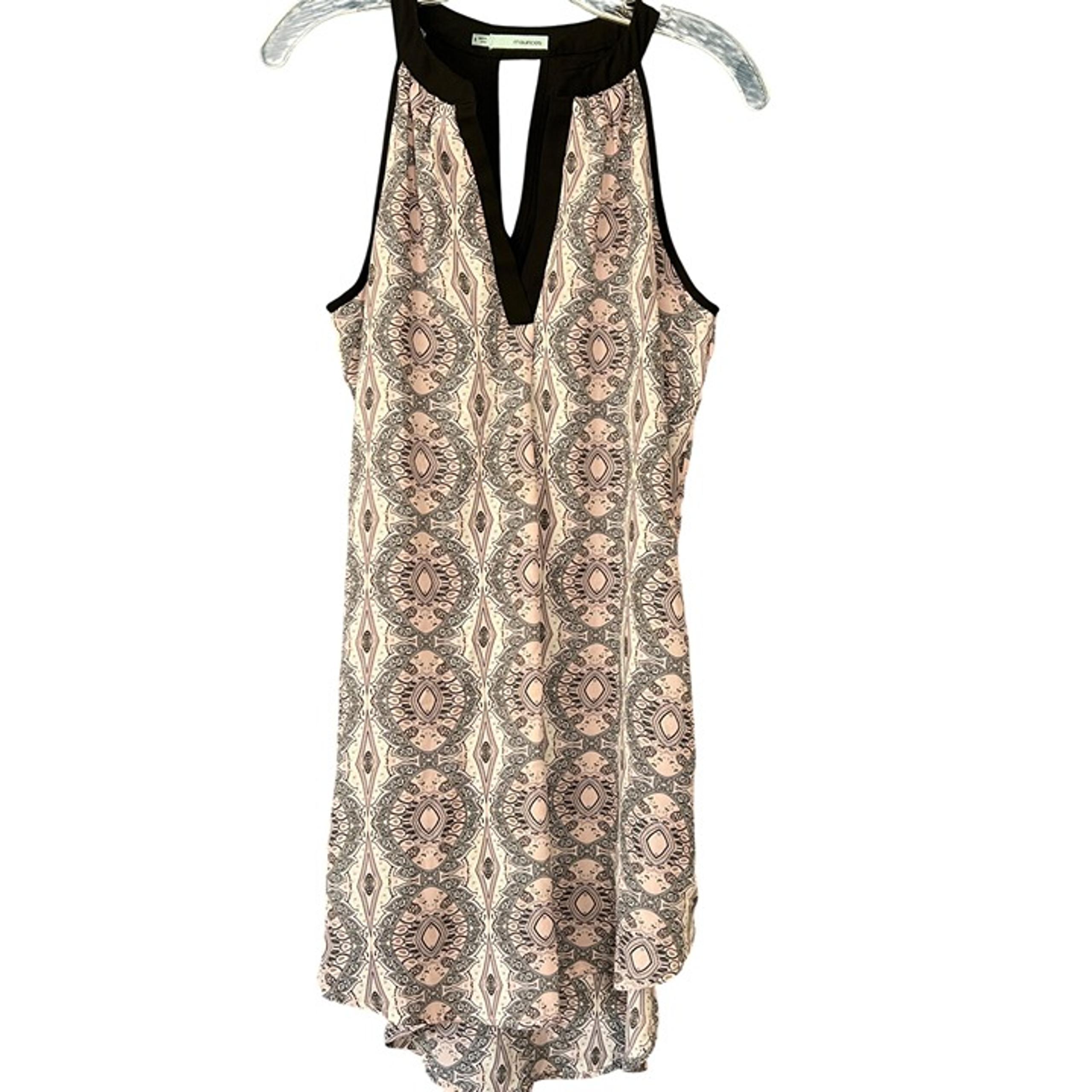 Maurices Womens High Low Sleeveless Dress S Black & Pink