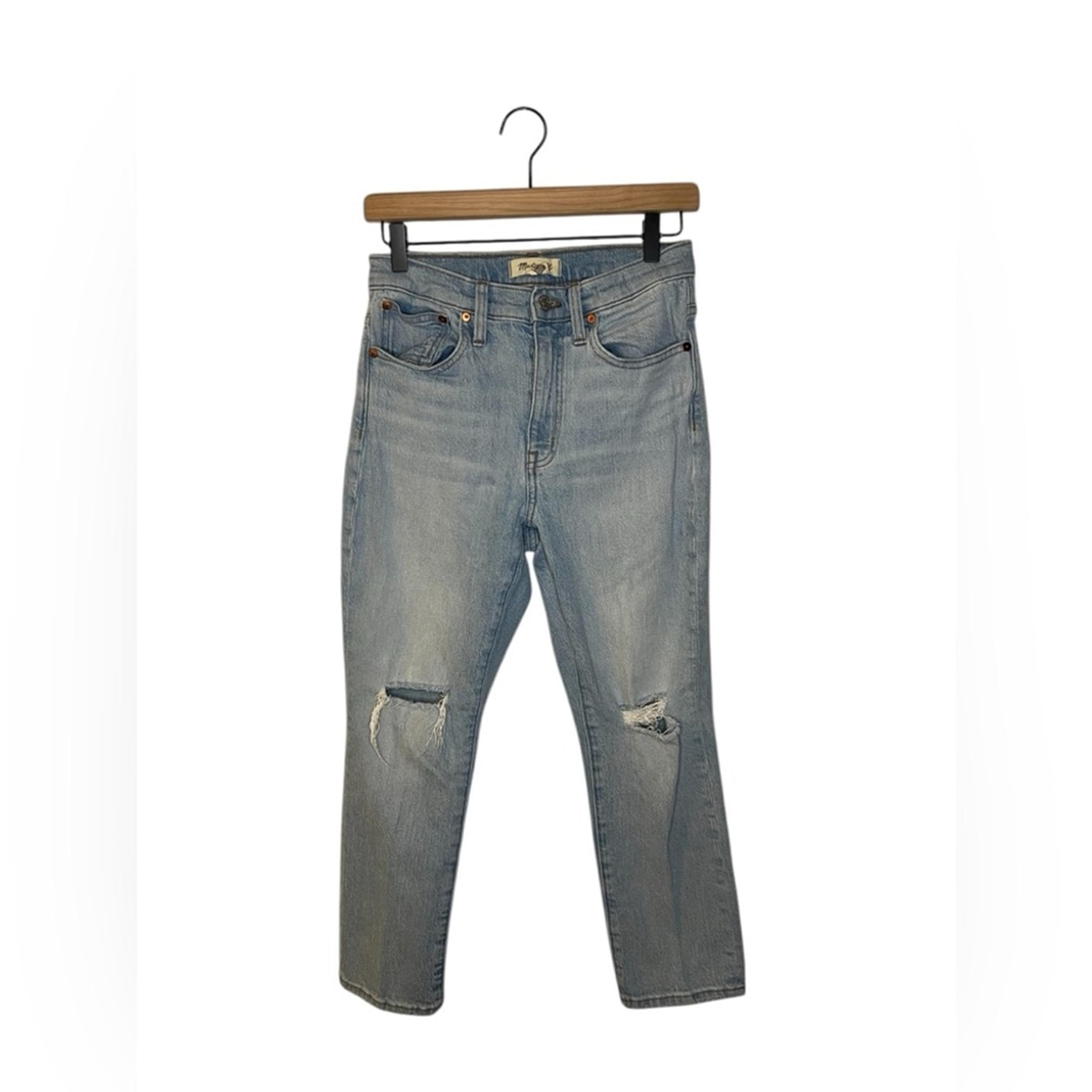 Madewell Blue Boyfriend Jeans Distressed High-Waisted