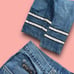 MAC NYC TECHNO Baggy Jeans Wide Leg Denim Pants Silver Stripes Vintage 90s