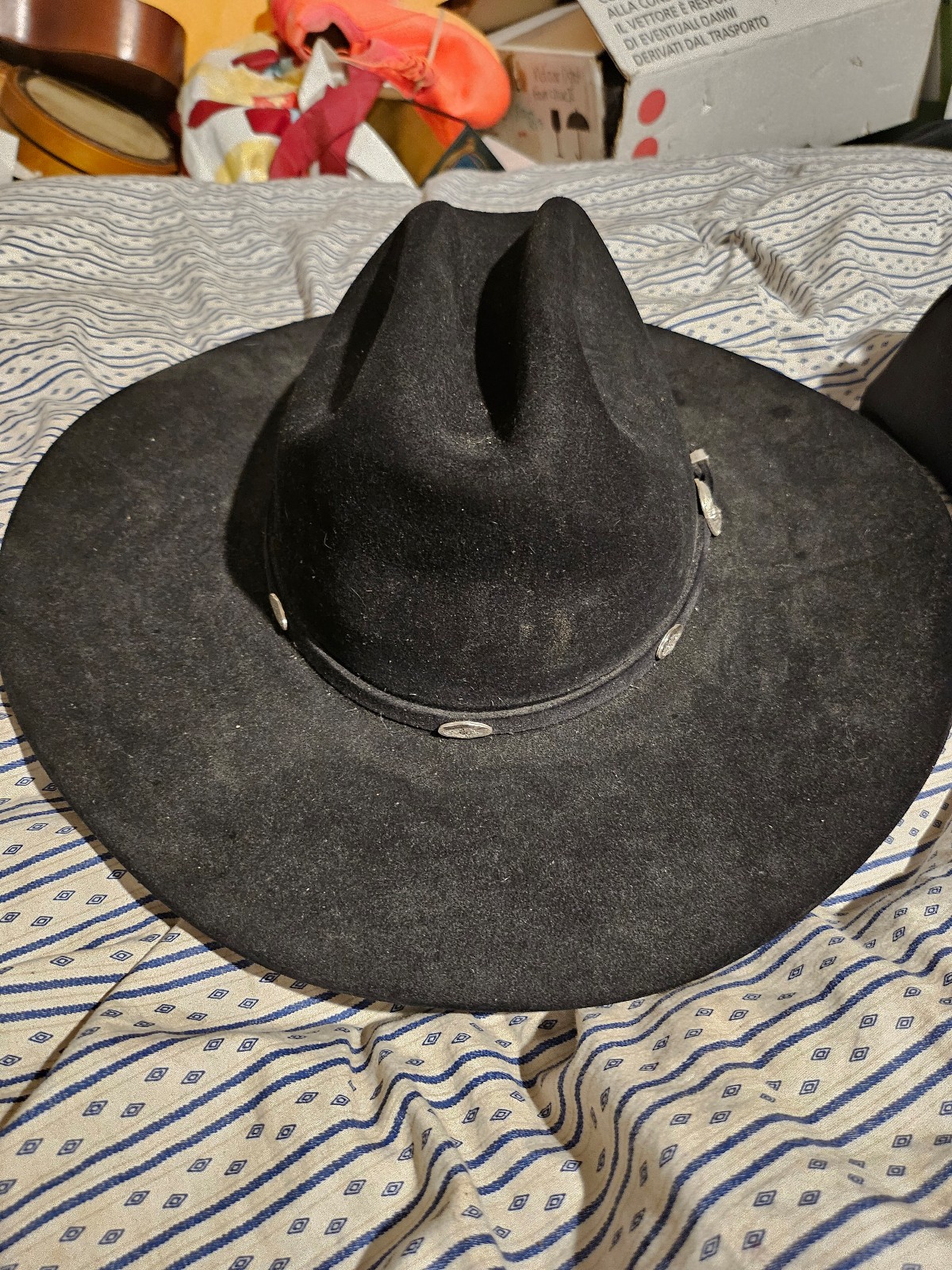 Vintage Wrangler 5X black beaver hat 7 5/8