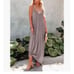 Strappy V Neck Loose Long Dress With Pockets