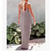 Strappy V Neck Loose Long Dress With Pockets