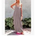 Strappy V Neck Loose Long Dress With Pockets
