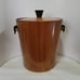 Vintage MCM Wood Ice Bucket With Plastic Liner