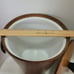 Vintage MCM Wood Ice Bucket With Plastic Liner