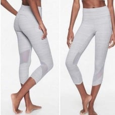 NWT ATHLETA High Rise Jacquard Mesh Chat To Town Capri