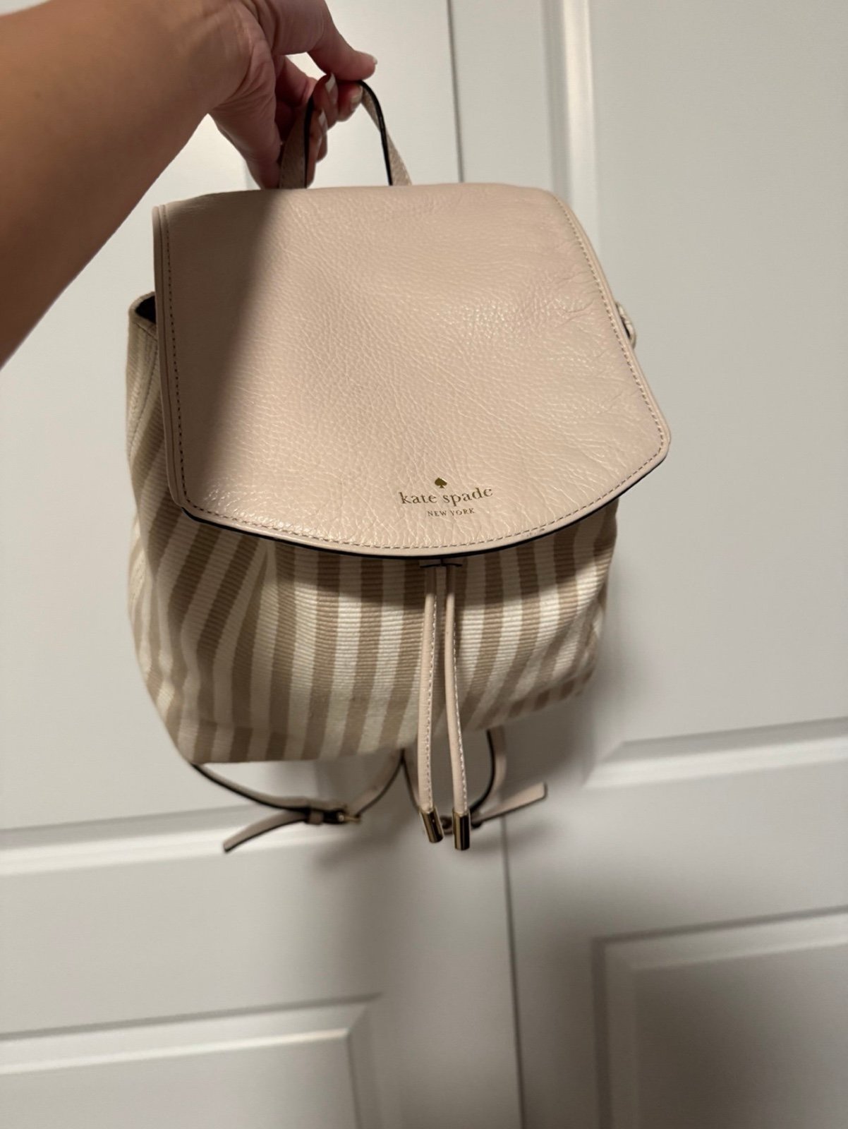 Kate Spade Mulberry Street Small Breezy Striped Backpack, Ottoman Stripe/Pumice