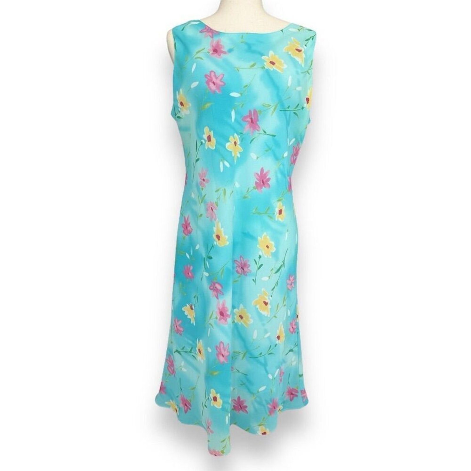 Ronni Nicole by Oleda - Vintage 90s - Floral Sleeveless Knee Length Dress