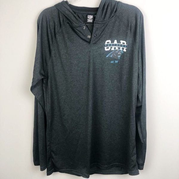 NFL TEAM APPAREL | CAROLINA PANTHERS Hooded Long Sleeve Top Dark Gray Unisex L