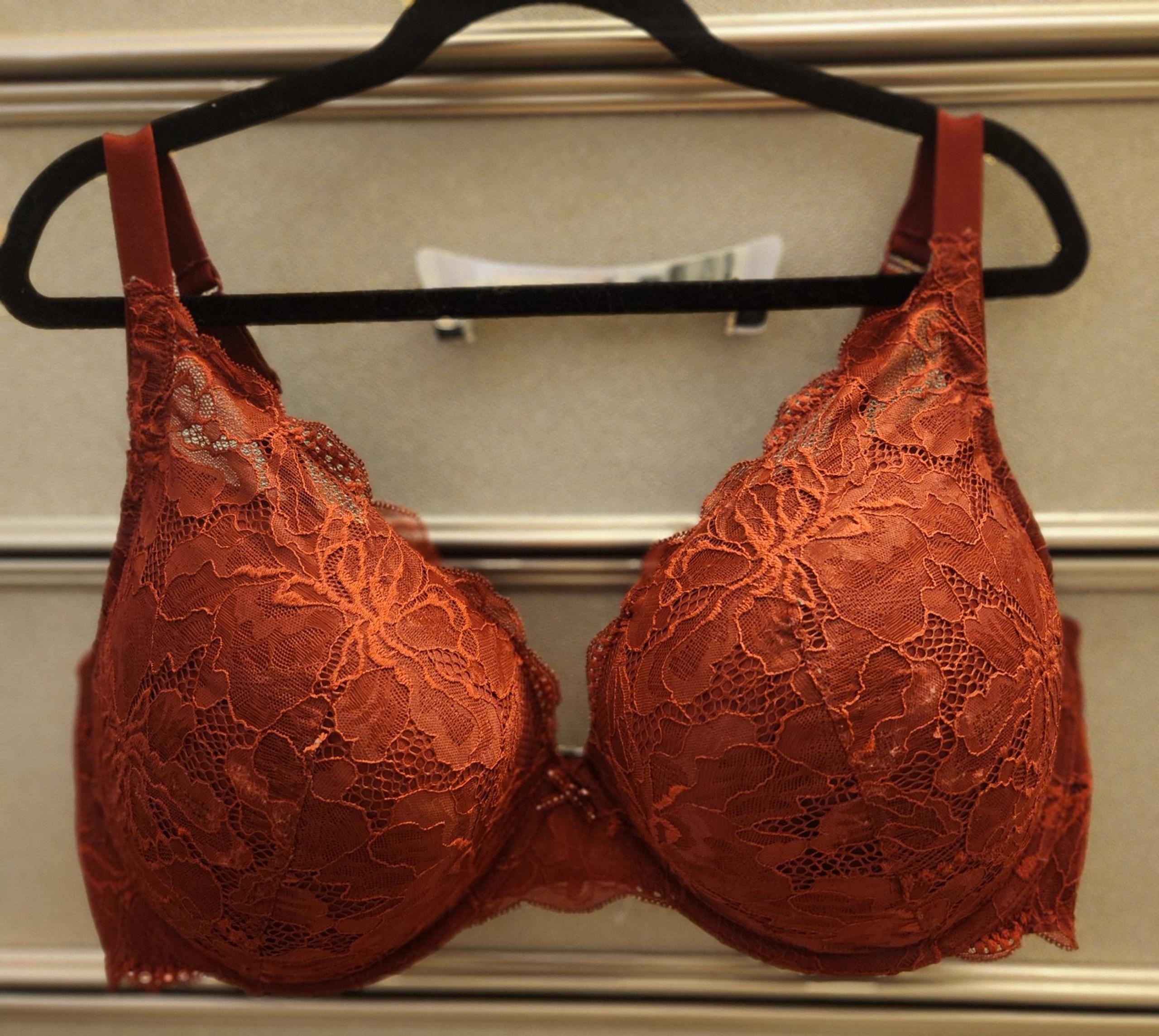 Dark Red Lace Underwire Bra 44DDD