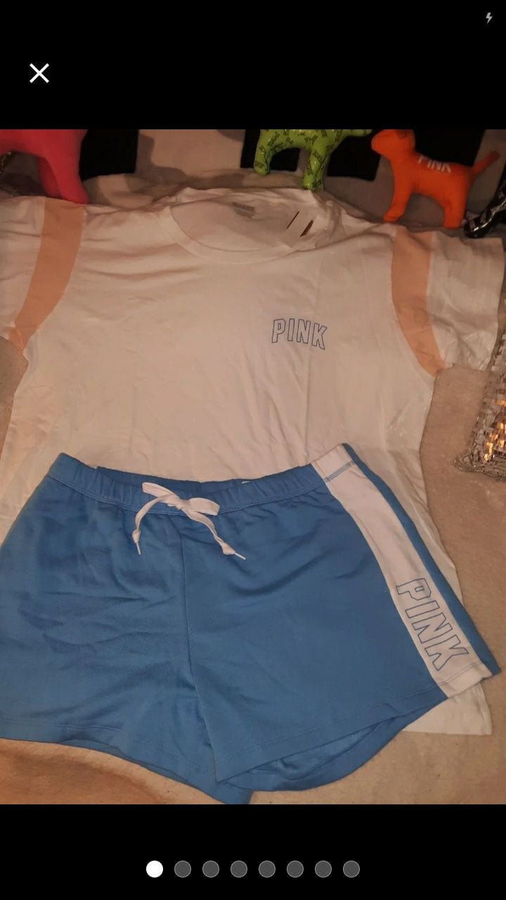 VS PINK BASHFUL BLUES SHORTS SET XXL