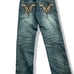 Raw Blue Jeans Men 32x32 Denim Embroidered Pants Baggy Rap Y2K Vintage Adult