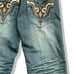 Raw Blue Jeans Men 32x32 Denim Embroidered Pants Baggy Rap Y2K Vintage Adult