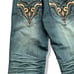 Raw Blue Jeans Men 32x32 Denim Embroidered Pants Baggy Rap Y2K Vintage Adult