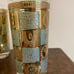 6 MCM Vintage George Briard Signed Gold & Green Collins Glasses