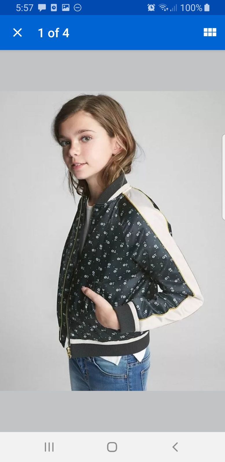New Gap Kids Floral Jacket Small 6/7