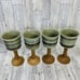 VTG Artisan Clay Goblets Set 4 Drip Glaze Votive Signed Farmhouse Rustic Decor