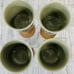 VTG Artisan Clay Goblets Set 4 Drip Glaze Votive Signed Farmhouse Rustic Decor