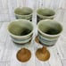 VTG Artisan Clay Goblets Set 4 Drip Glaze Votive Signed Farmhouse Rustic Decor