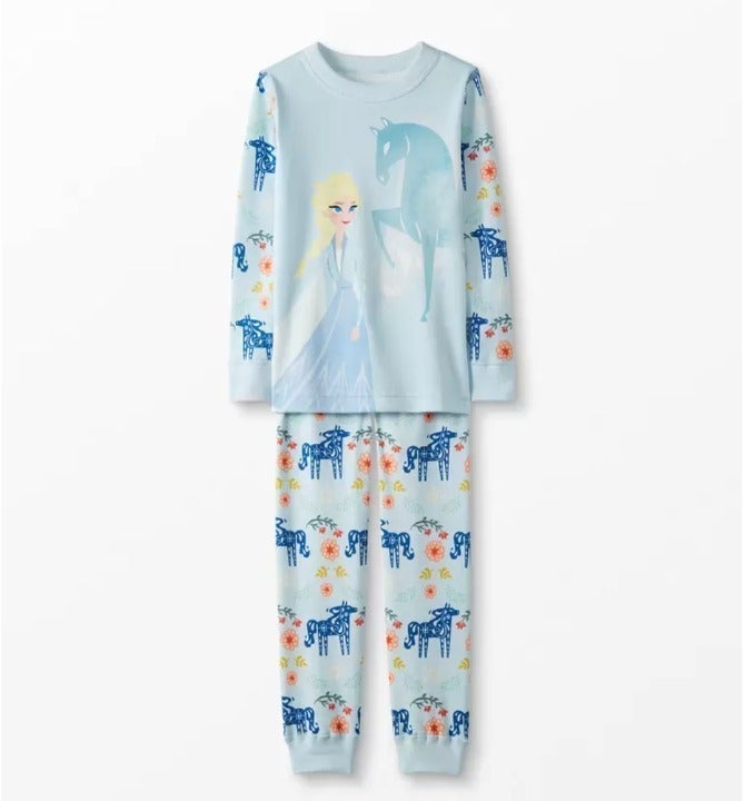 NEW Hanna Andersson Disney Frozen 2 Elsa Long John Pajamas Size 120cm US 6-7