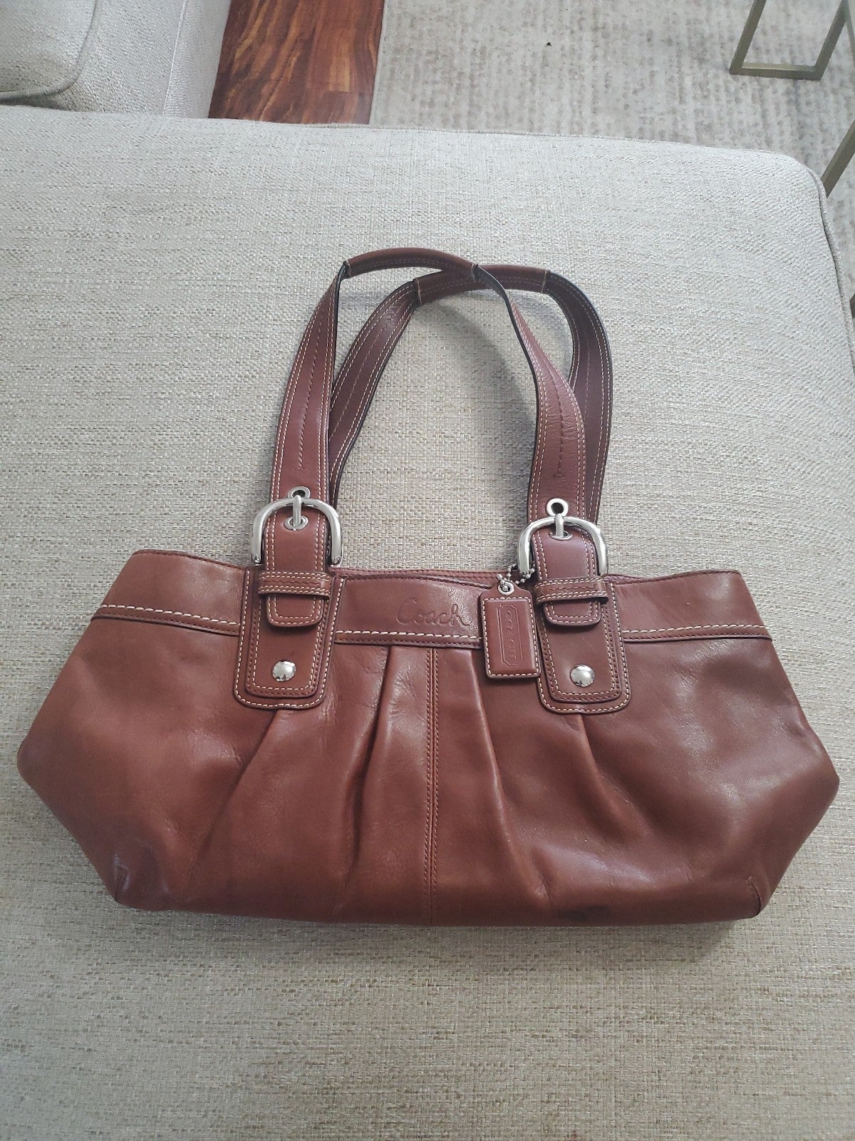 vintage Coach bag leather brown with mercari authentication certificate!!!accept