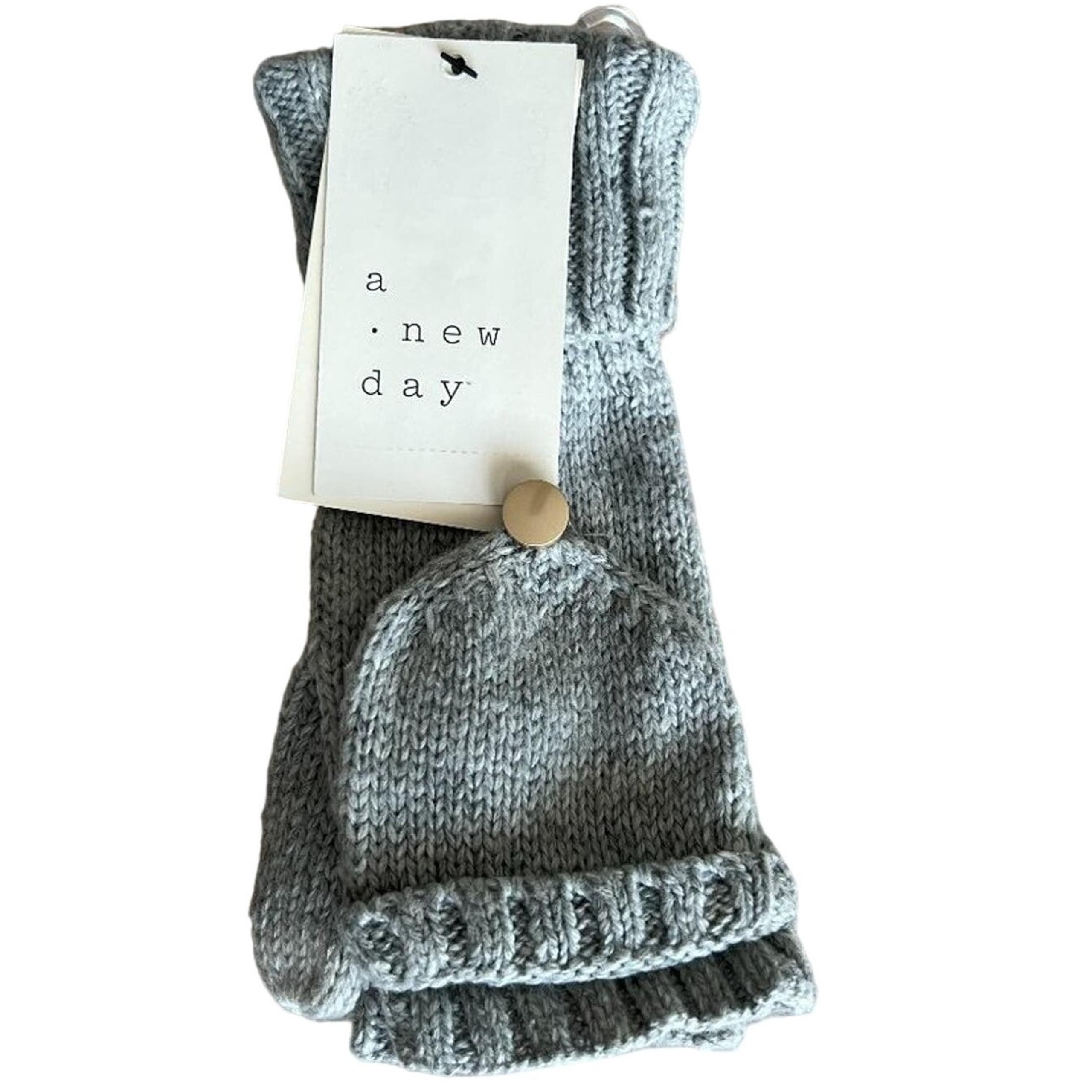 A New Day Women's Light Charcoal Gray Knit Flip Top Gloves - NWT
