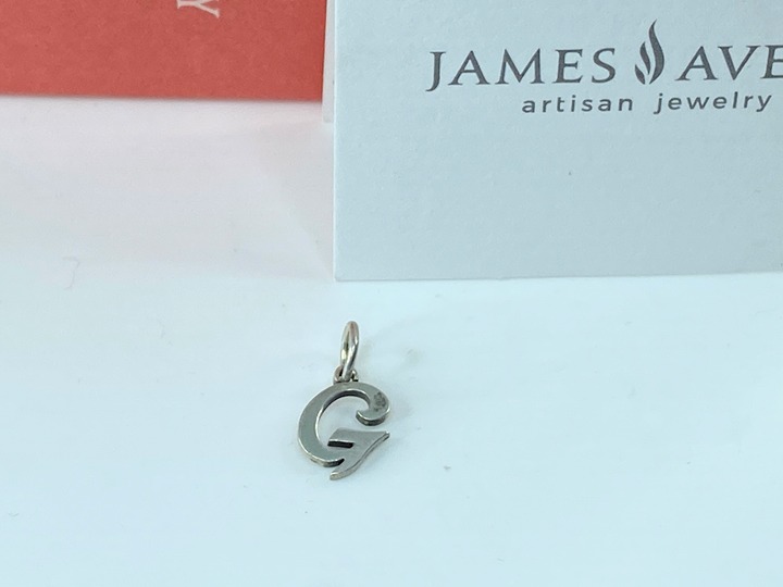 James Avery Script G Initial Letter Charm Sterling Silver w/box JR207