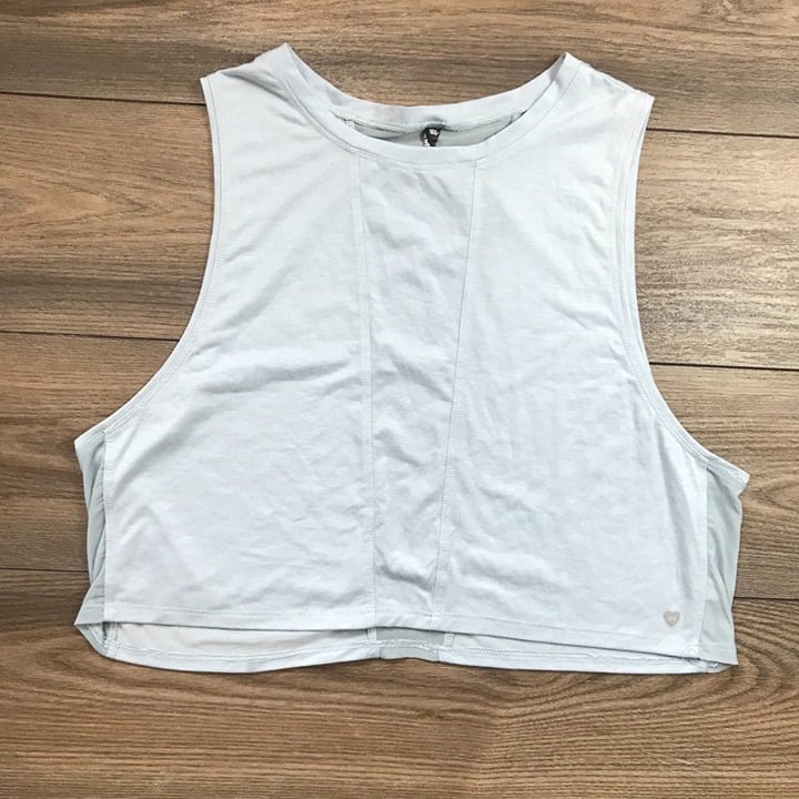 Wildfox Athletic Mesh Back Cropped Tank Top Women's XL Blue Outdoors Athleisure