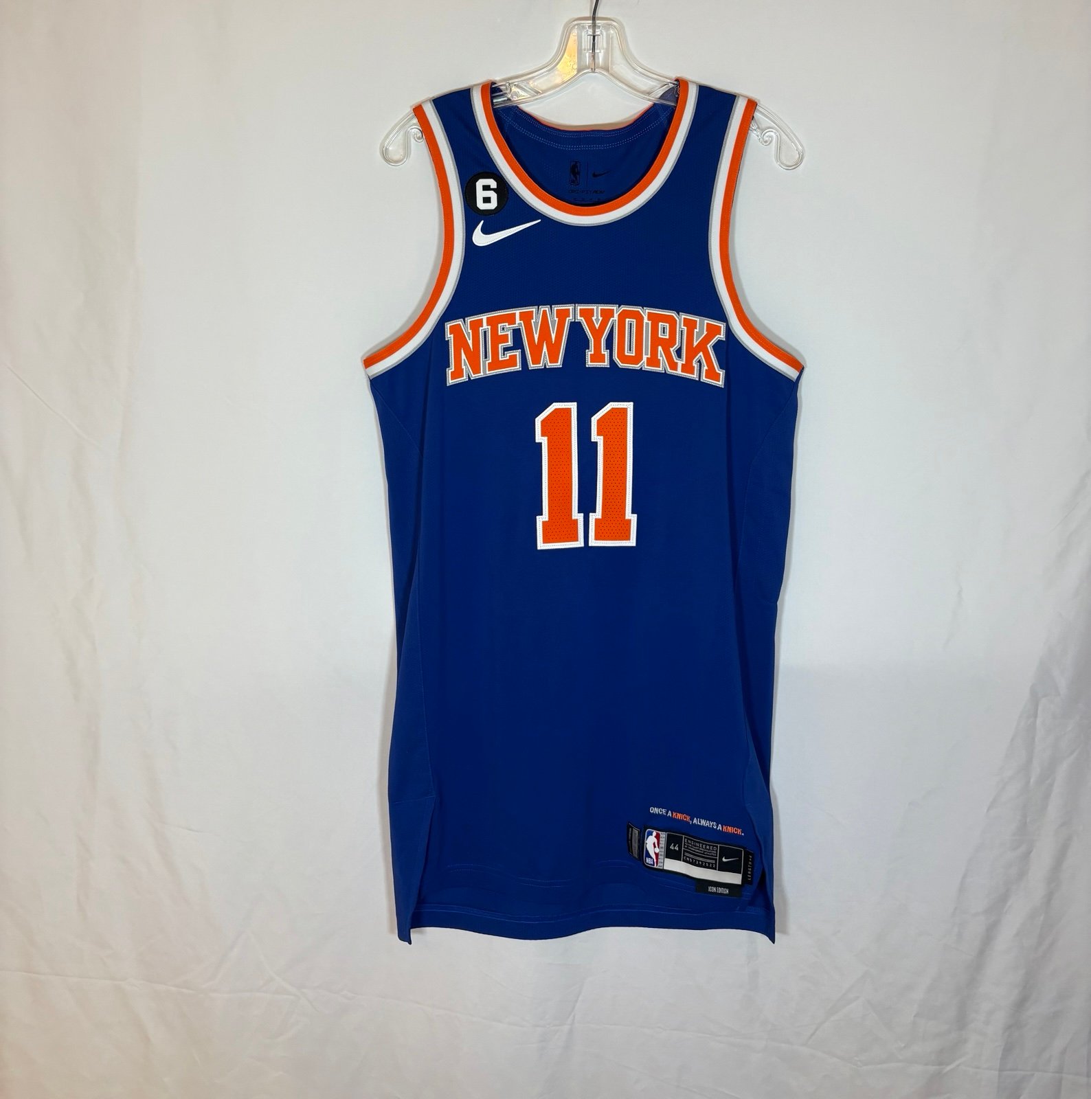 Nike Knicks 11 Brunson Icon Blue Team Issued Authentic Basketball Jersey Size 44