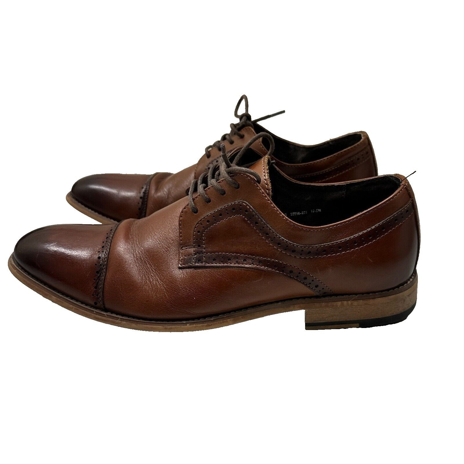 Stacy Adams Dickinson Cap Toe Oxford US 10.5 M Brown Lace-Up Dress Shoes