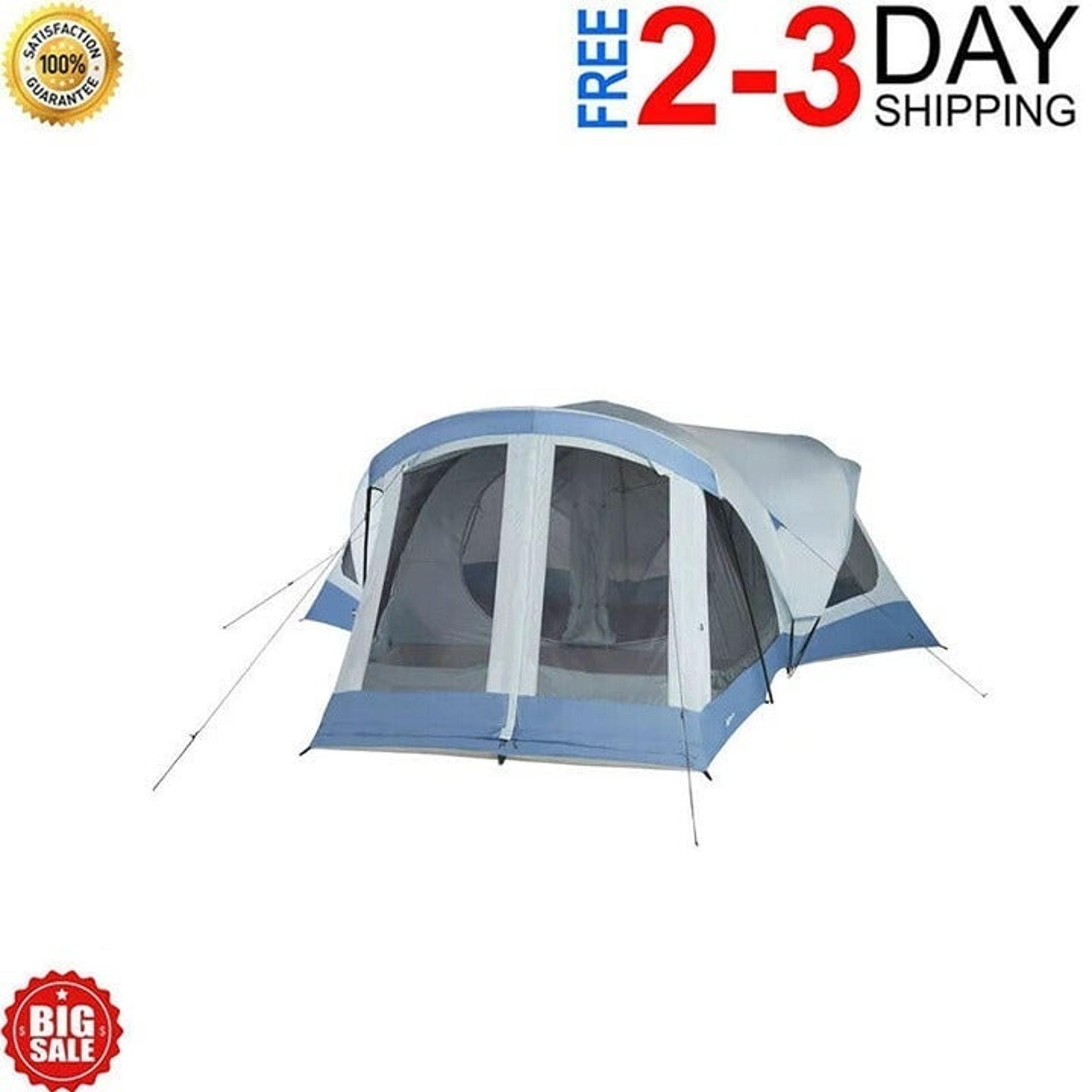 Ozark Trail 14-Person 18 ft. x 18 ft. Family Tent, with 3 Doors,Backyard Camping