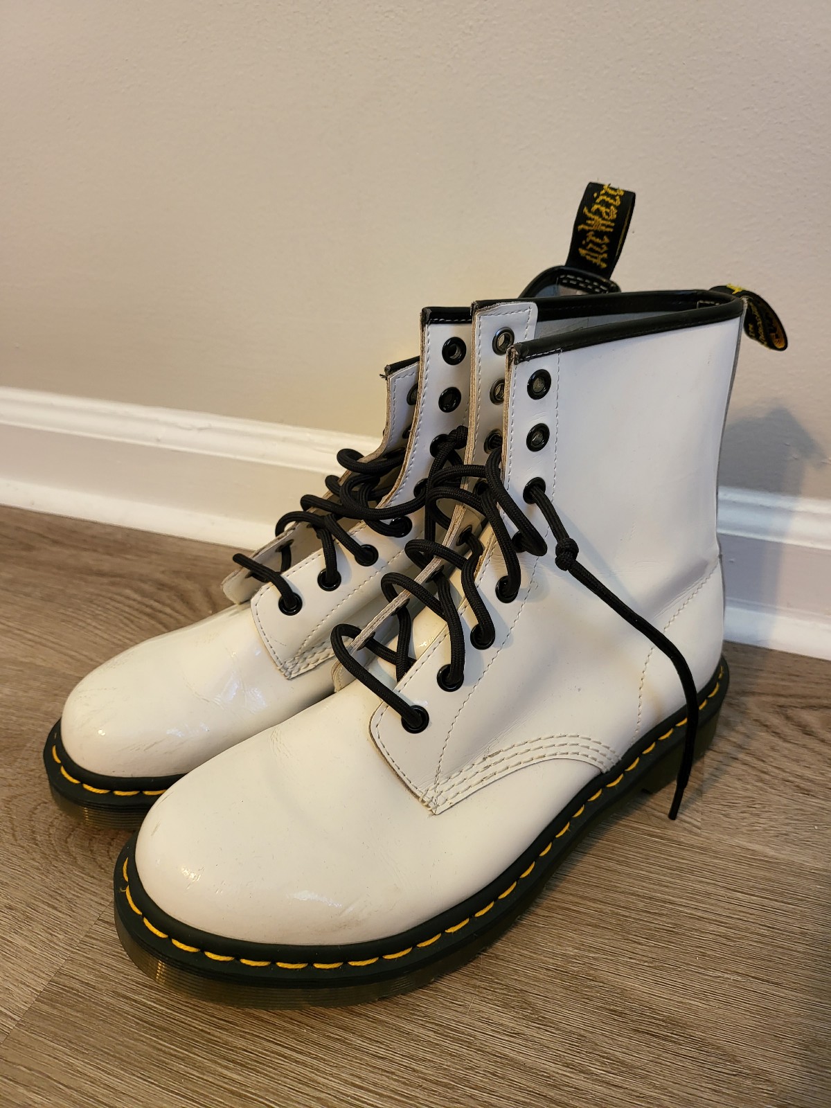 Dr. Martens Jadon Boots patent white