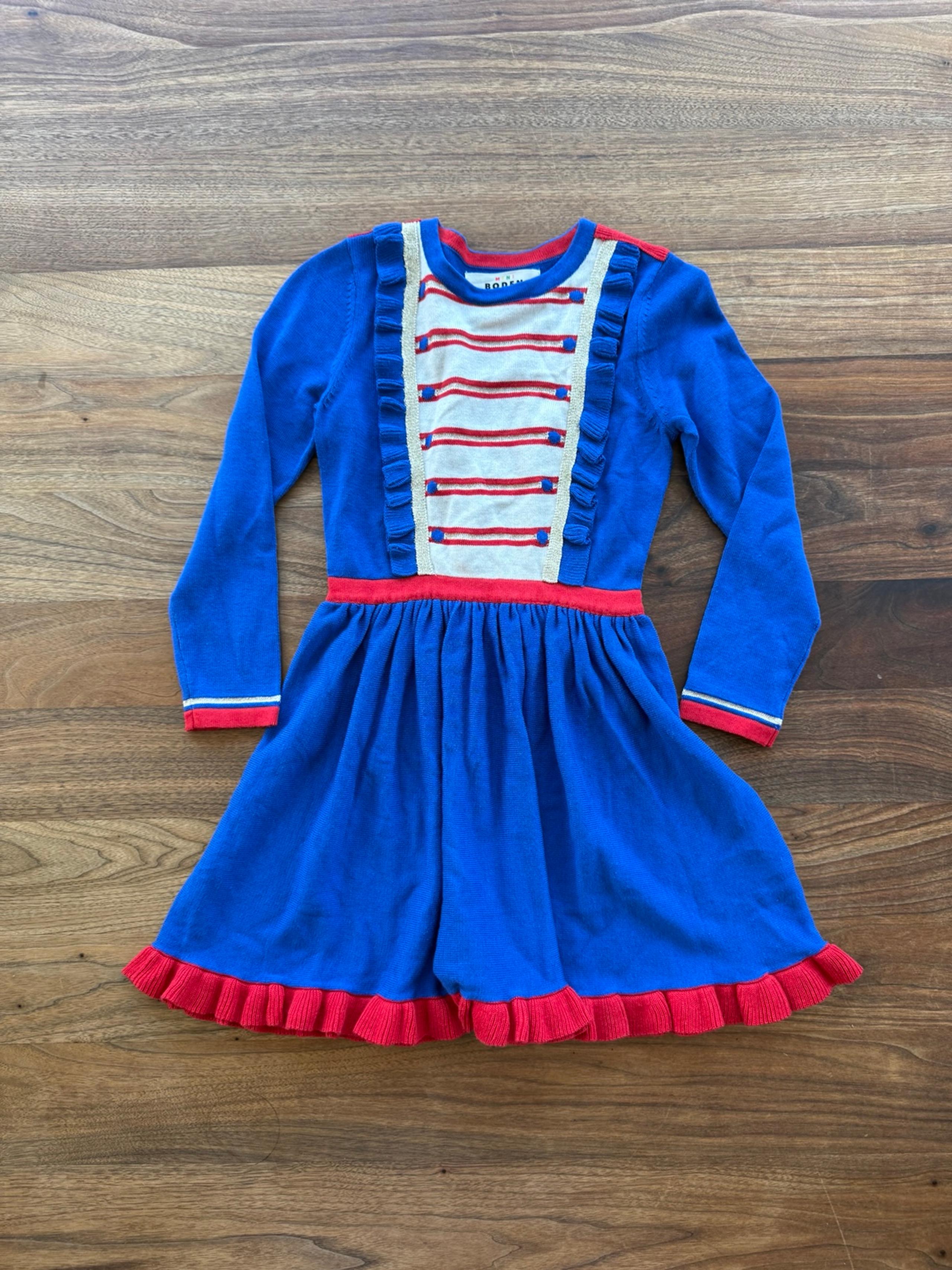 Mini Boden Nutcracker Christmas Knitted Dress Girl’s Size 6-7Y New Without Tags