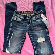 NWT Rock Revival Priya jeans size 24 in med blue