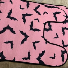 Dolls Kill Bats 2 Bath Mats Rugs Set Pink & Black Set Duo NWT