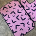 Dolls Kill Bats 2 Bath Mats Rugs Set Pink & Black Set Duo NWT