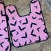 Dolls Kill Bats 2 Bath Mats Rugs Set Pink & Black Set Duo NWT
