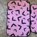 Dolls Kill Bats 2 Bath Mats Rugs Set Pink & Black Set Duo NWT