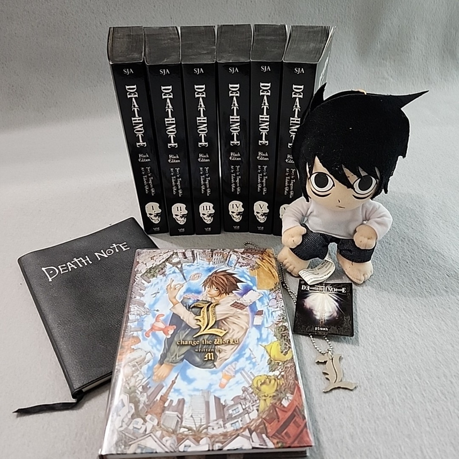 Death Note Manga Complete Paperback Books Black Ed 1-6 Plush L Lawliet +MORE