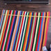 Vintage Handmade Crochet Rainbow Afghan Blanket Multicolor Wavy Stripes 54x64