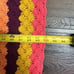 Vintage Handmade Crochet Rainbow Afghan Blanket Multicolor Wavy Stripes 54x64