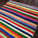 Vintage Handmade Crochet Rainbow Afghan Blanket Multicolor Wavy Stripes 54x64