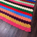 Vintage Handmade Crochet Rainbow Afghan Blanket Multicolor Wavy Stripes 54x64