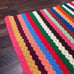 Vintage Handmade Crochet Rainbow Afghan Blanket Multicolor Wavy Stripes 54x64